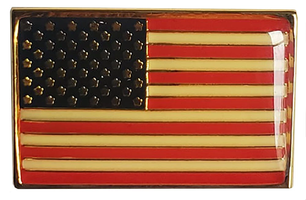 Pack of 50 USA American 50 Star Tea Stain Rectangle Motorcycle Hat Cap Lapel Pin