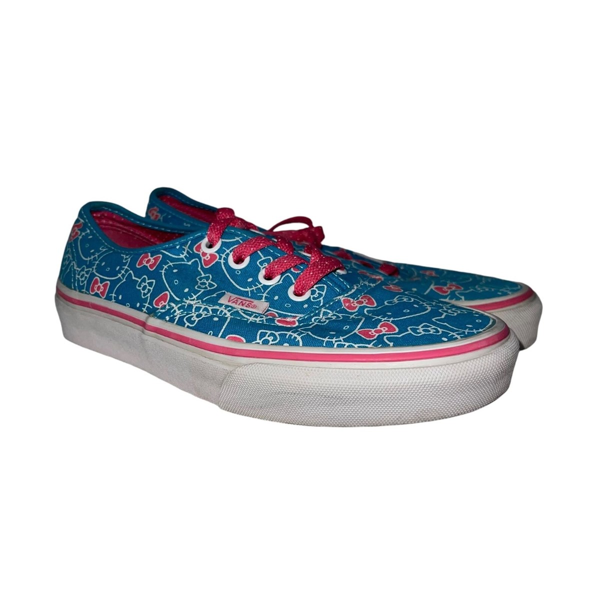 Vans Hello Kitty Sneakers Shoes Mens 5 Womens 6.5 Unisex Blue Pink