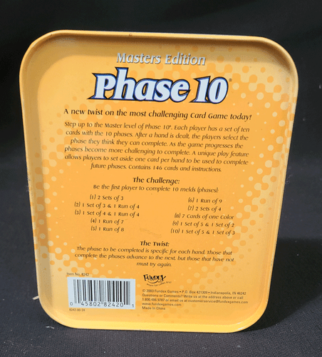 Phase 10 Master Edition In Tin Box Fundex Games Family Fun Card Game - Picture 2 of 3