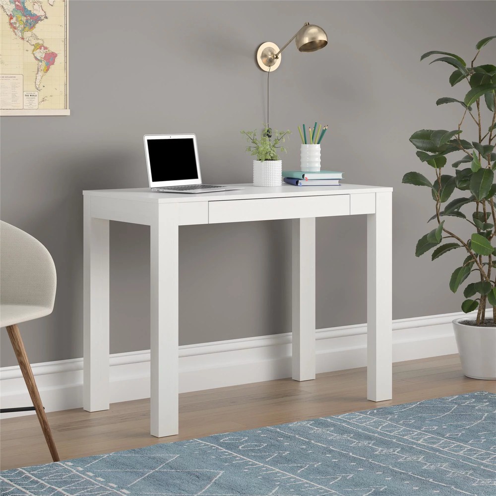 Parsons Desk, White Laminated MDF  Free shipping