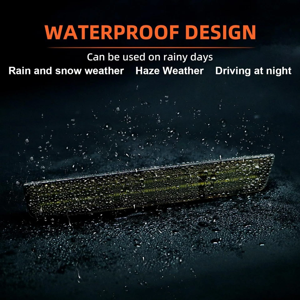 4x Parachoques delantero trasero ahumado para Dodge Challenger 2015-2022 LED luz de señalización lateral Foto 4 de 4