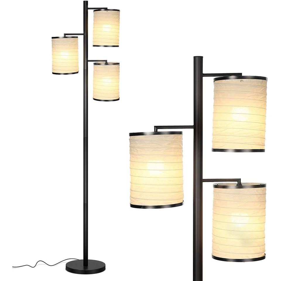 Brightech Liam Linterna Asiática Sombra Árbol LED Lámpara de Pie Luz, Negro (Para Piezas) Foto 3 de 4