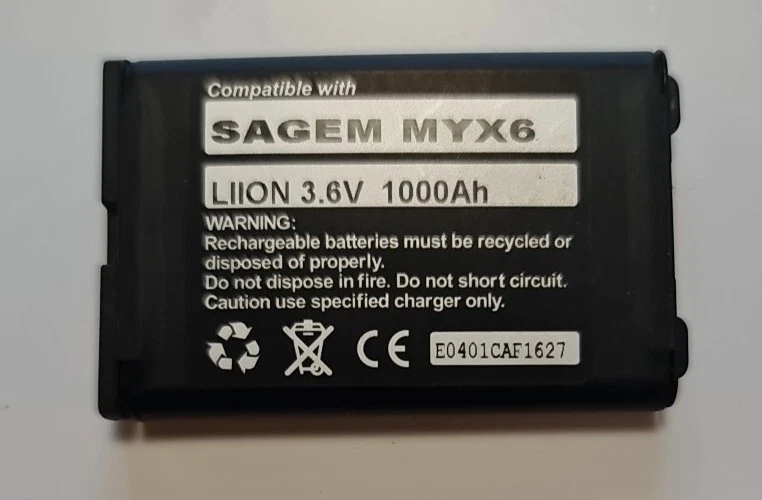 vhbw batteria compatibile con Sagem MY501c, MY-501c, My501ci smartphone cellulare (750mAh, 3,7V, Li-Ion