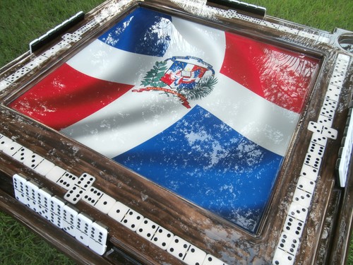 Domino Tables by Art with Dominican Republic Flag & Plain Cup Holders - Picture 6 of 12