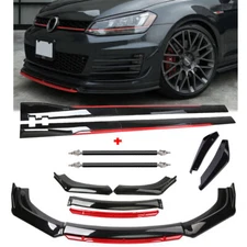 For Volkswagen Rabbit Front Bumper Lip Spoiler Splitter Side Skirt Glossy Black