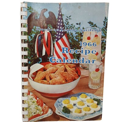 1966 American Legion Auxiliary Recipe Calendar Cookbook Vintage  #H-10