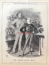 'THE GRAND YOUNG MAN!!', Antique 1886 John Tenniel PUNCH Cartoon Print : 658-89