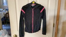 DKNY Girl's Black  Pink Sweatshirt Lightweight Hoodie CUTE Size Large