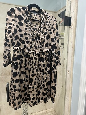 Moschino Cheap and Chic Ladies Silk Animal Print Dress US Size 8 Long Sleeve