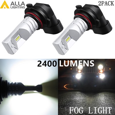 Alla Lighting 2x 2400lm H10 9145 Xtreme Super White CSP SMD LED Fog  Lights Bulb
