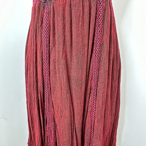 Earthbound Sleeveless Red Dress Crochet Top Babydoll Flowy Medium Flaw Read - Picture 3 of 12