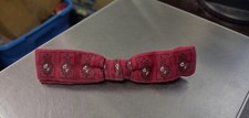 Vintage Ormond Red Clip On Bow Tie With Crest Print 4.5"