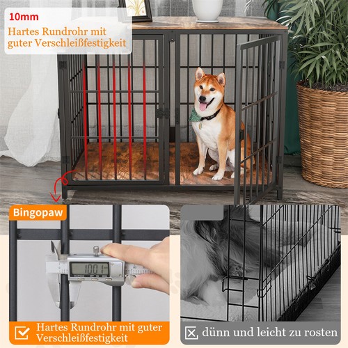 Hundebox Hundekäfig XXL Gitterbox Beistelltisch Hund Welpe Welpenlaufstall Holz - Bild 7 von 16