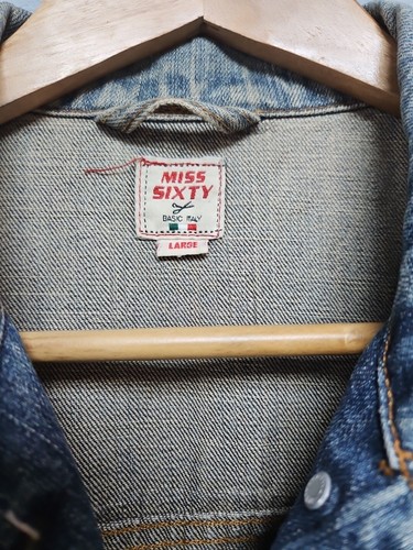 Y2K Retro Miss Sixty Dark Blue Distressed Denim Sleeveless Jacket Dress Size L - Picture 4 of 18