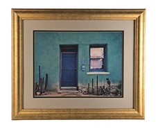Louis Cantillo Waiting for Mail Framed Art Print Southwest Blue Door 86