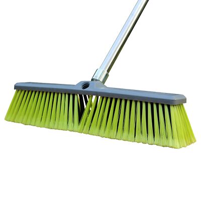 18 Inch Multi-Surface Floor Push Broom Scrub Brush with Adjustable Long Handle