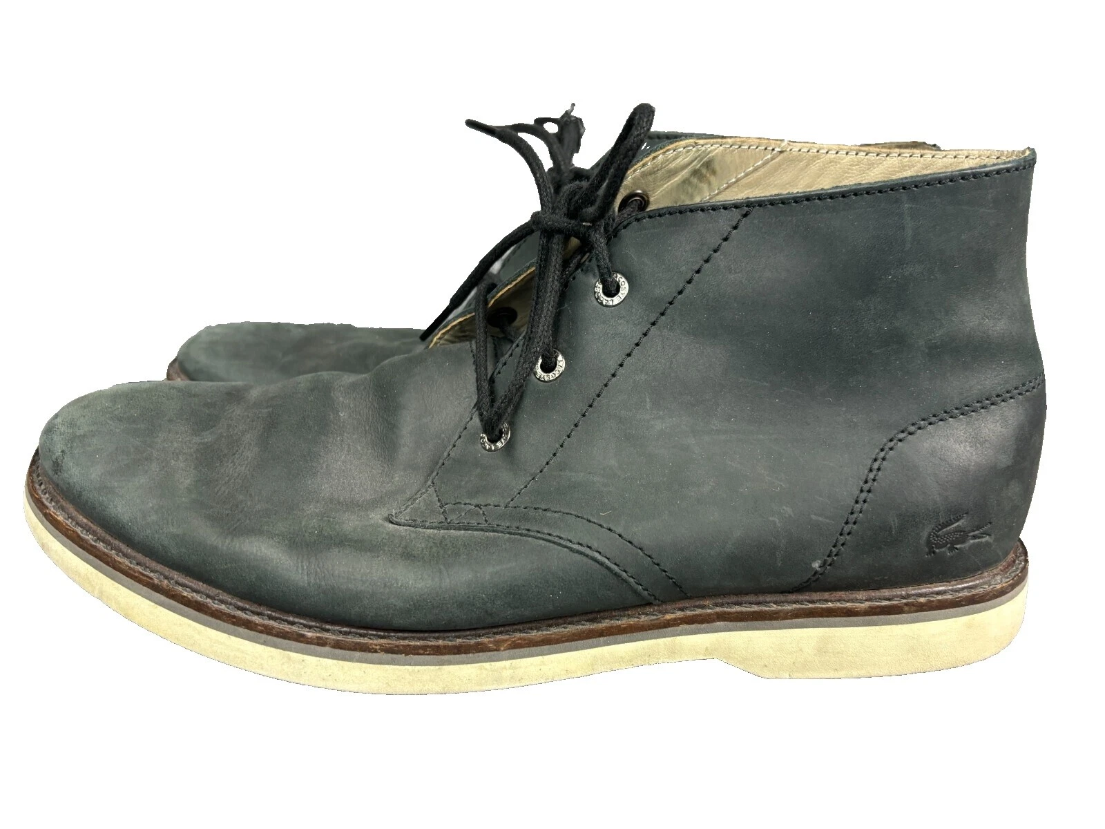 Мужские однотонные замшевые сапоги Lacoste