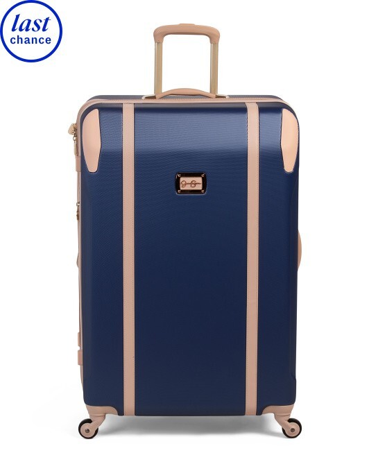 Jessica Simpson navy blue suitcase set of 2, checked