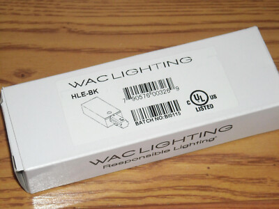 WAC Lighting HLE-BK H Track Live End Connector, Black, for H Track Systems