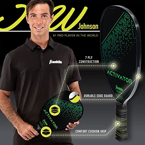 Pickleball Paddle and Ball Set - Wooden Pickleball 2 Player Set- Blue/Green - Picture 6 of 7
