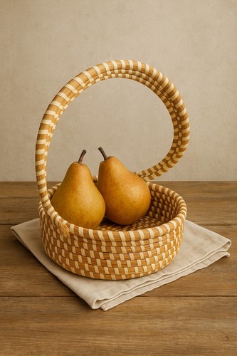 Handmade Gullah Sweetgrass Basket S Twist Handle Boho Farmhouse