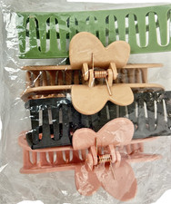 Butterfly Hair Claw Clips 4 Set Large Matte Neutral Colors Women Girls New