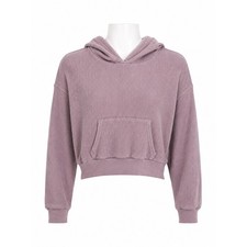 Size 2XS TNA Aritzia Women's Waffle Knit Cropped Hoodie Mauve Purple
