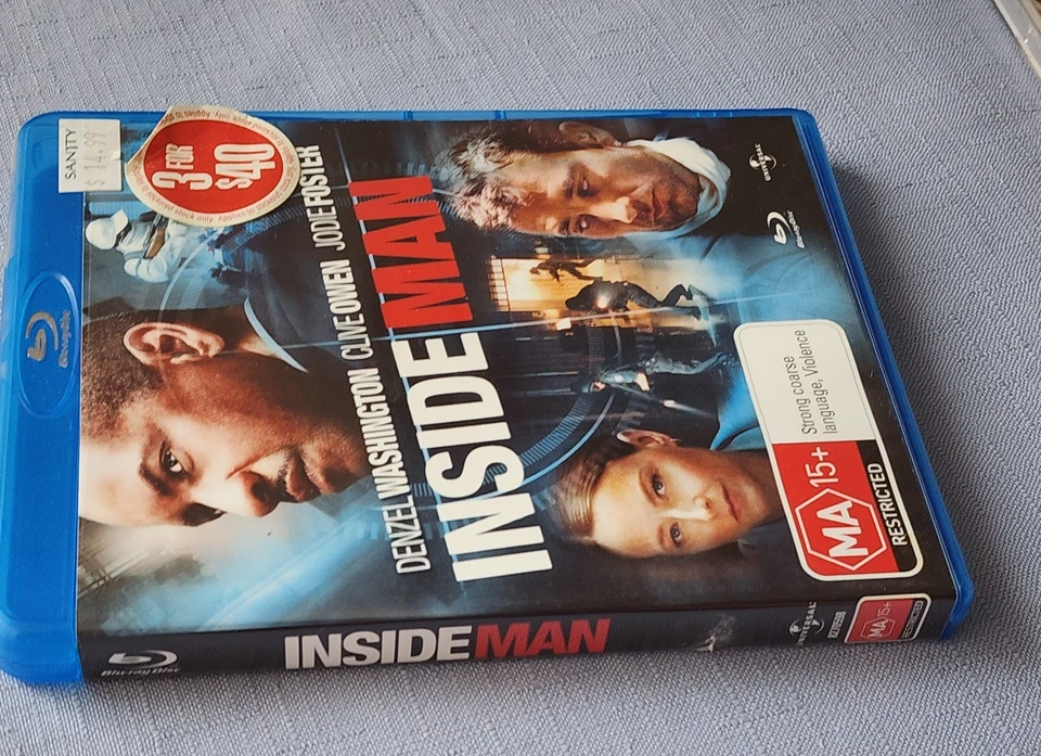 Inside Man (Blu-Ray 2006) Region B Denzel Washington Clive Owen - image 3 of 4