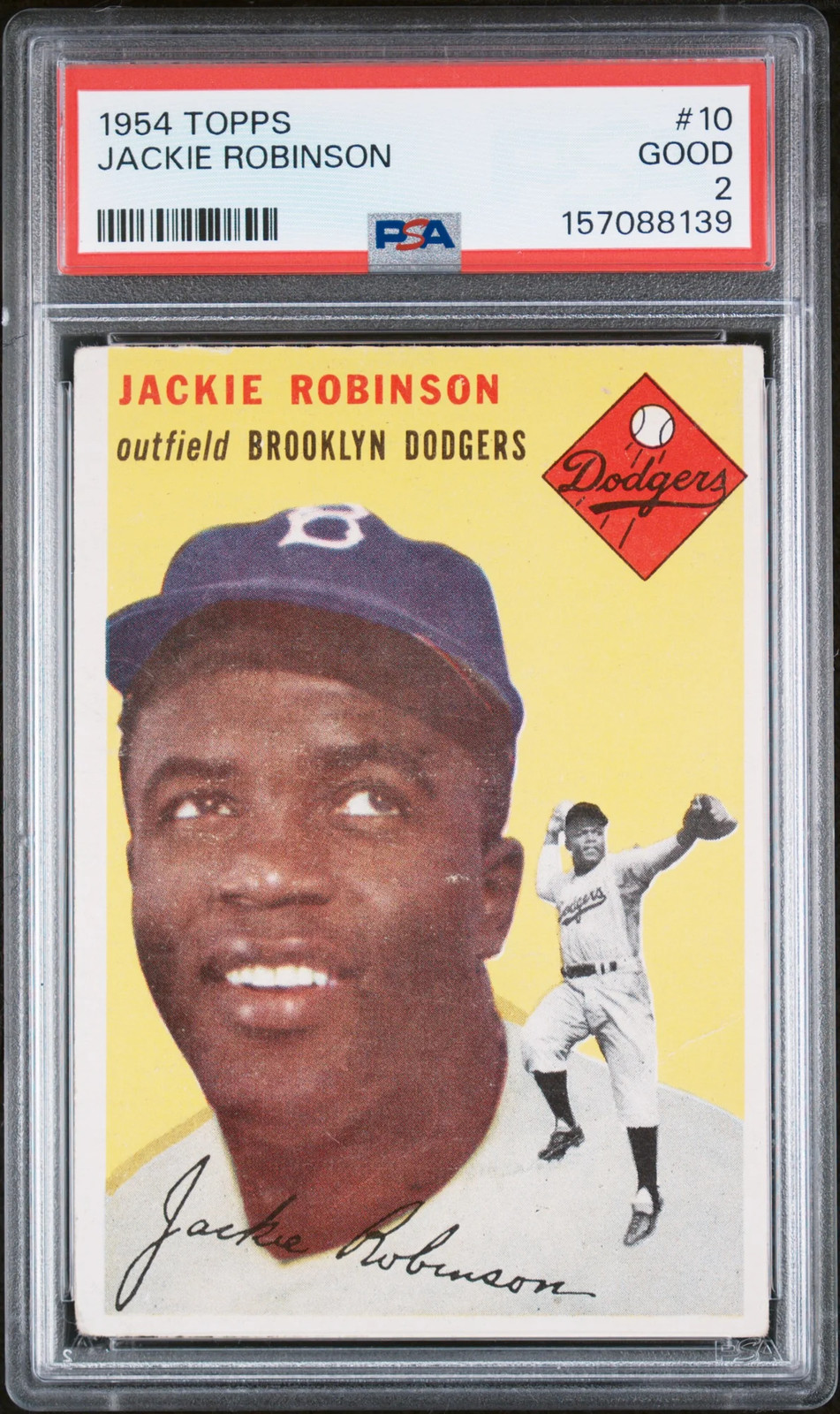 1954 Topps Jackie Robinson #10 Vintage PSA 2