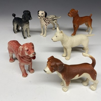 Lot of 6 Funrise 1988 Vintage Dog Figures   Dalmatian, Boxer, Terrier, Poodle 3 
