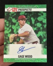 Gage Wood Auto 1/1 Green Prospects - 2026 Leaf Pro Set Baseball 90A-GW2
