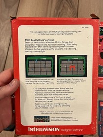 Tron Maze A Tron & Tron Deadly Discs Mattel Intellivision CIB w/ Overlays w/ Box