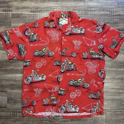 Paradise Found Men's Vintage Hawaiian Choppers Shirt Button Up RARE Large USA