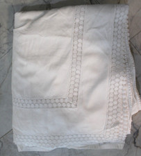 FRETTE 100 cotton Pima King flat Sheet eyelet in white 102" X 120"