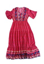 PrettyGarden Maxi Dress Women’s XL Red, White, Blue Floral Cottagecore Romantic