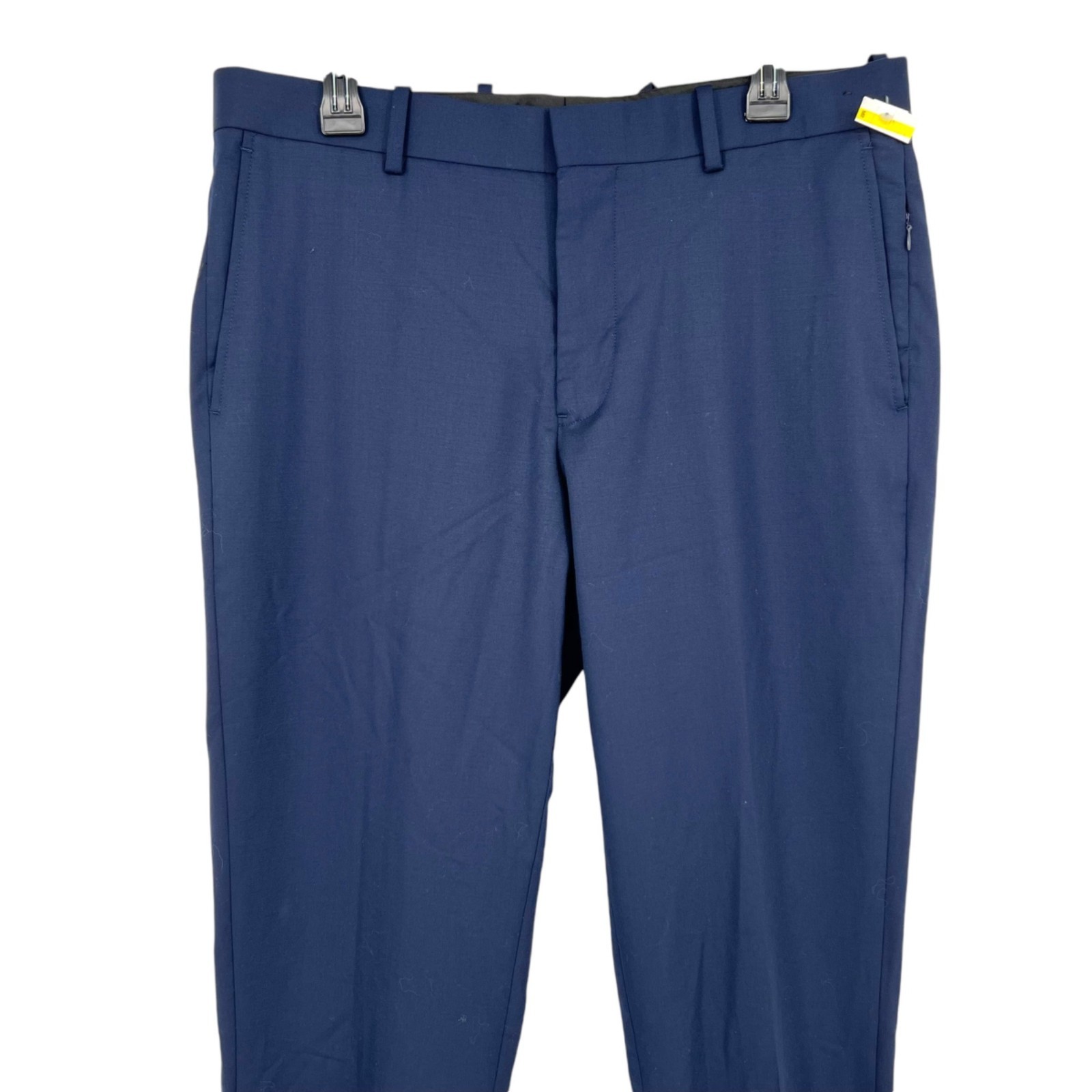 Nordstrom Mens Tech-Smart Trim Wool Spandex Pants Navy Blue Size 35 NWOT