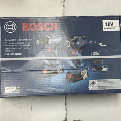 Bosch GXL18V-27B22 Compact 2-Tool Drill And Impact Driver Combo Kit - New