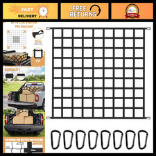 4' x 6' Flat Bungee Cargo Net for Pickup Truck Bed - Heavy-Duty, Durable, Black