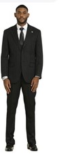Stacy Adams SM157H1-BLACK Mens 3piece Suit 40R/34 399