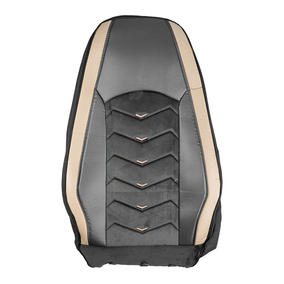 Housses de siège pour Volvo FH Euro 6 1+1 Camion Cuir/Alcantara Noir Beige - Photo 4/4