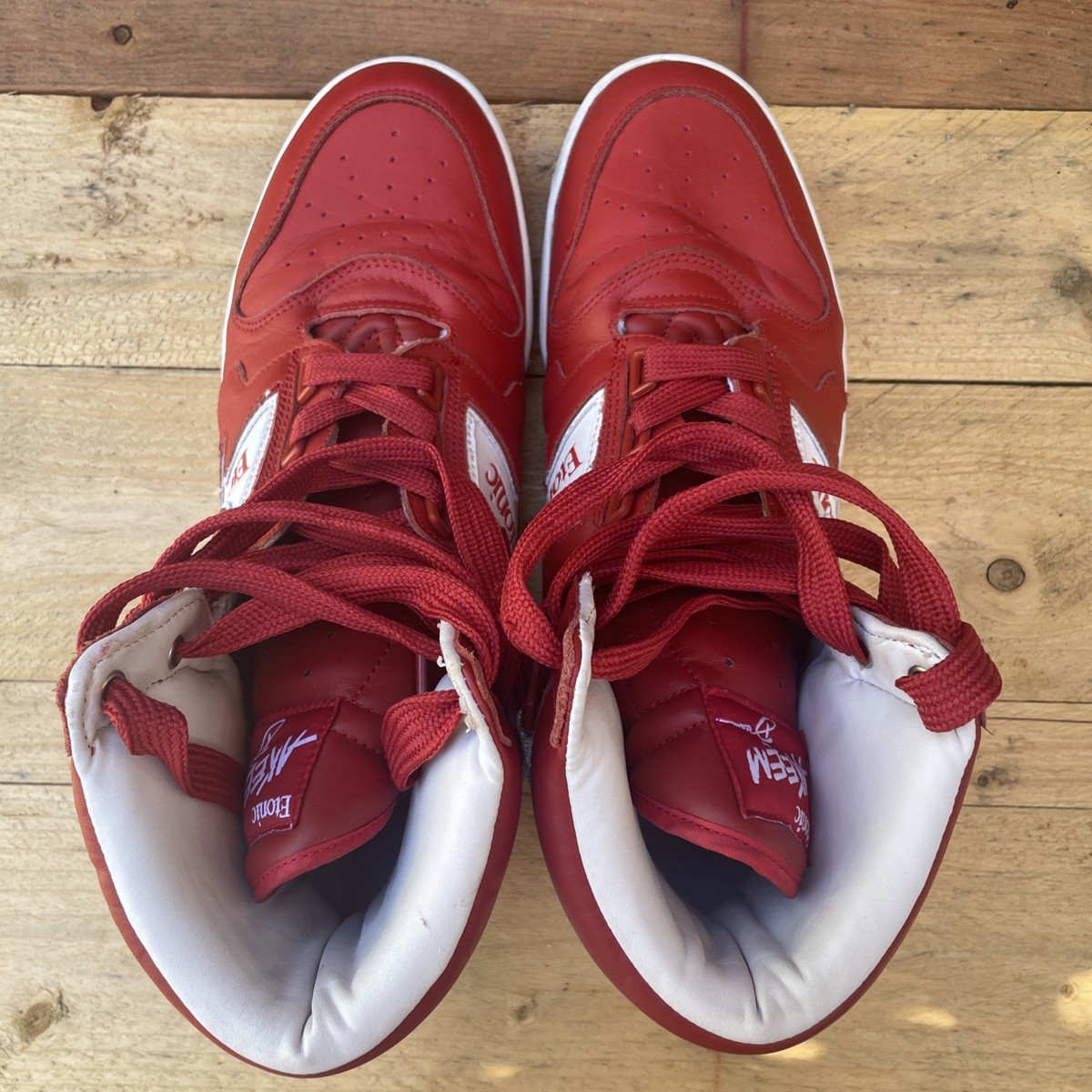 Vintage Etonic Akeem The Dream Hakeem Olajuwon Red White Sneakers Mens Size 10.5 Olajuwon reissuing Dream sneakers main image 3