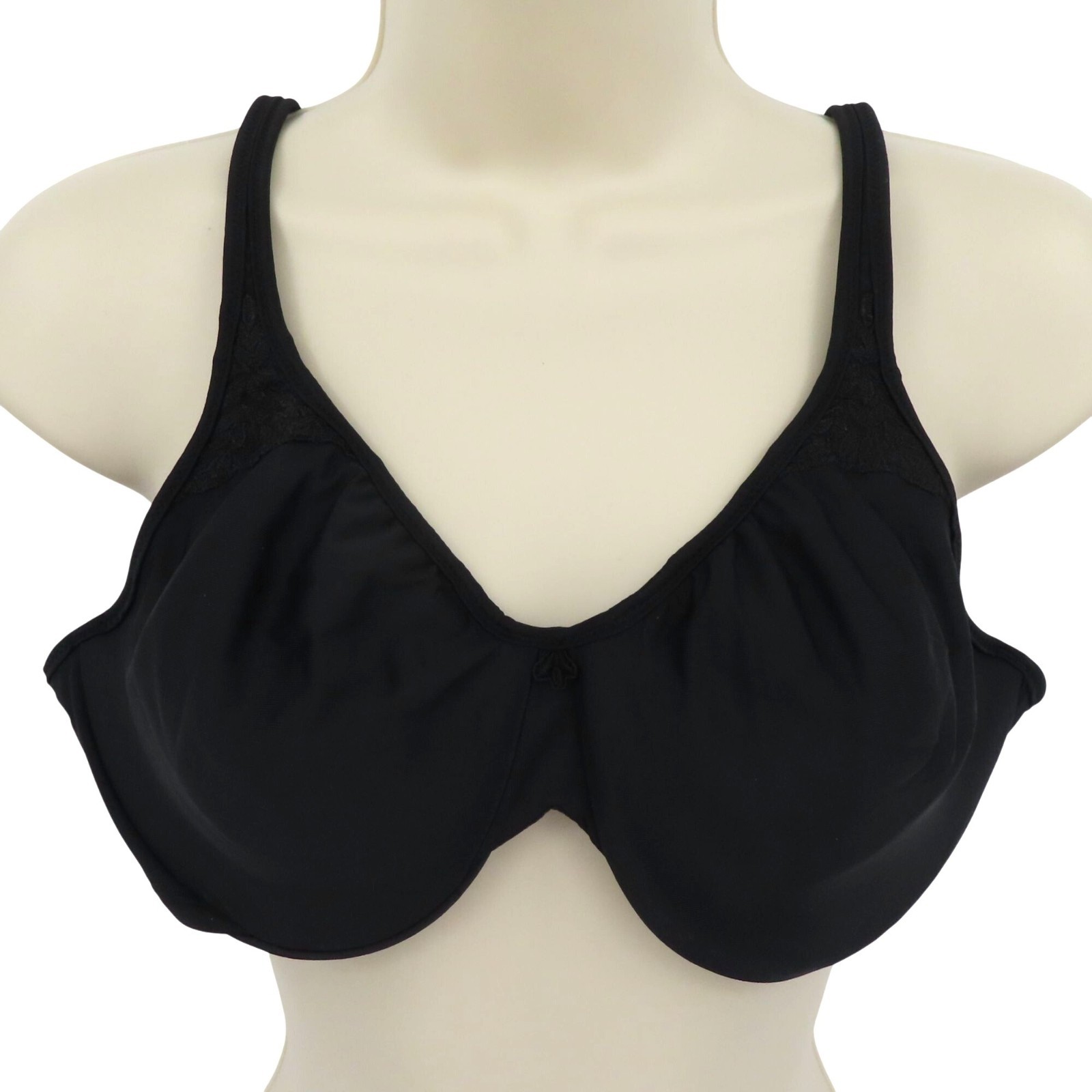 Bali 36C Bra 3385 Passion for Comfort Minimizer Underwire Bra Solid Black Lace