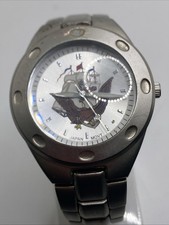 Mens Silver Eagle And Boat Watch Works New Battery