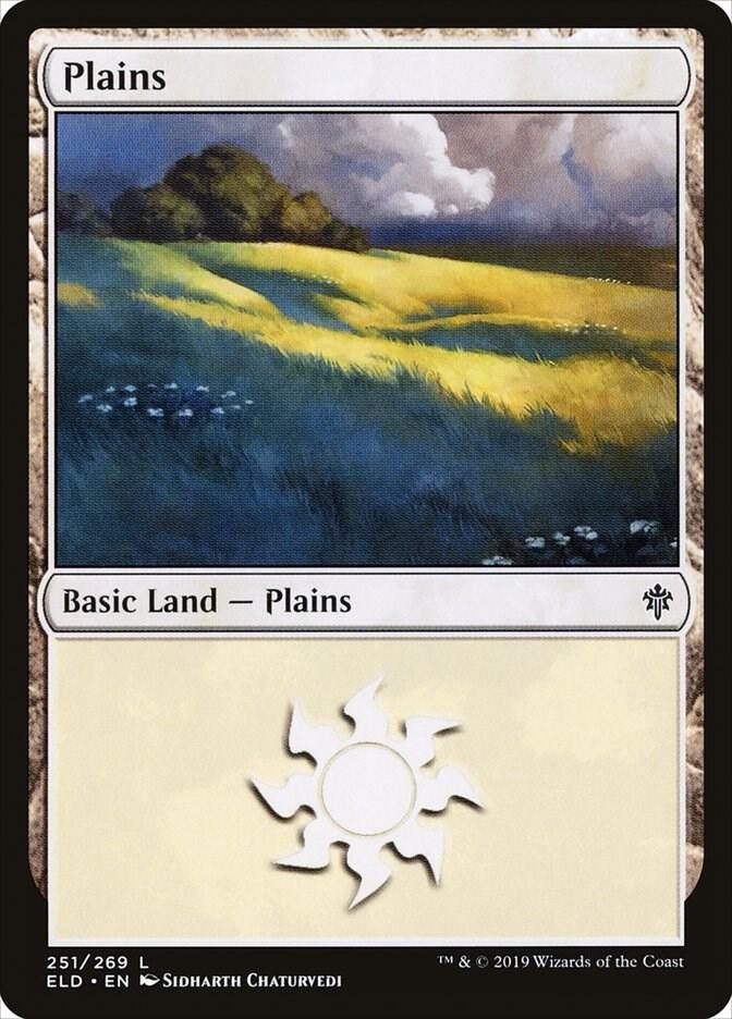 Plains (251) 251 Land Throne of Eldraine Magic: The Gathering Near Mint