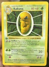 Kakuna 33/102 Uncommon Base Set Shadowless Pokemon 1st Edition LP plus