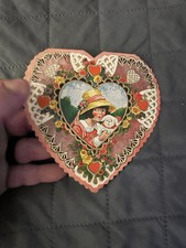 Vintage Valentine Card Die Cut - Girl & Her Dog (made In USA)