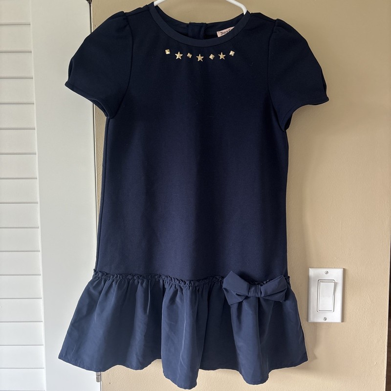 Juicy Couture Girls Navy Blue Drop Waist Dress Size L
