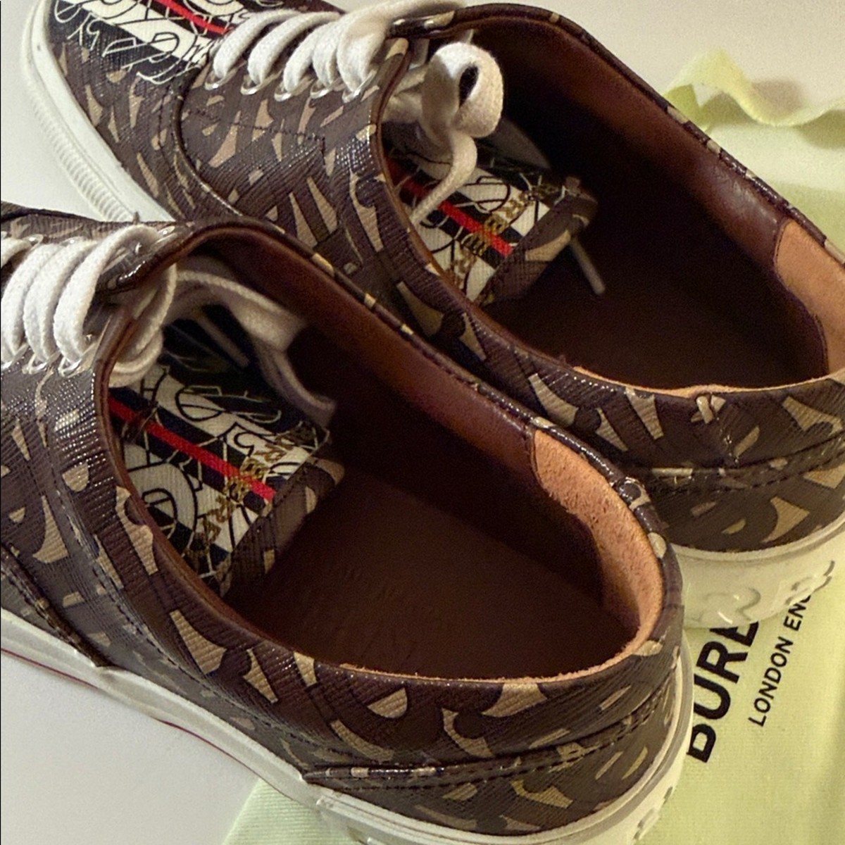 BURBERRY バーバリー TB MONOGRAM LOW TOP SNEAKER A7432 ティービーモノグラム ローカットスニーカー スエード ブラウン Burberry Women's Brown TB Monogram Low-Top Sneakers | eBay