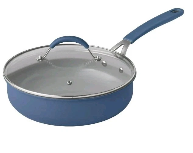 Pioneer Woman ~ BLUE ~ SUTTON ~ Nonstick ~ 3 Quart ~ Aluminum Sauté Pan w/Lid