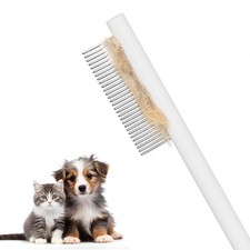 Cat comb dog comb, Pet Comb for Grooming Logh Haired Dog and Comb, White